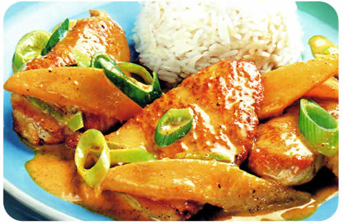 Odrezak s curryjem i mangom Odrezak s curryjem i mangom
