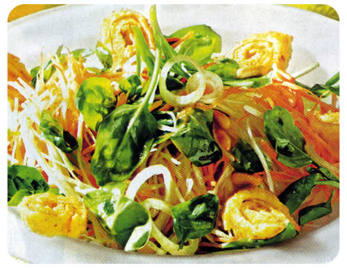 Salata od špinata s valjušcima