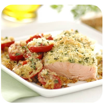 Gratinirani losos s duguljastim rajčicama Gratinirani losos s duguljastim rajčicama